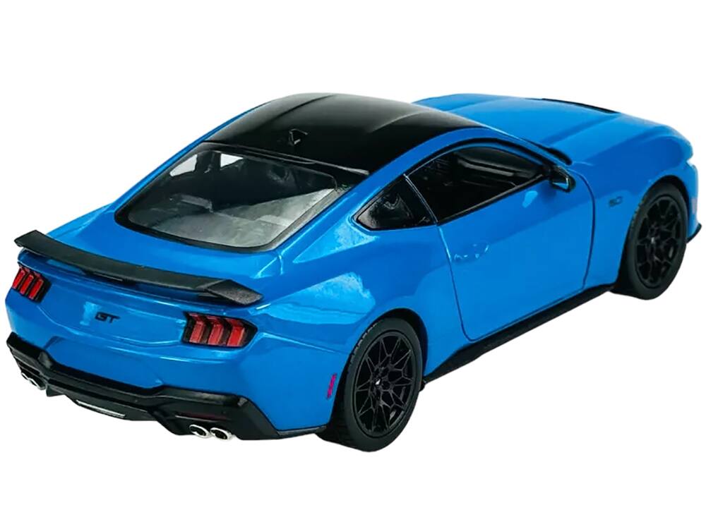Back. Welly - 2024 Ford Mustang GT 5.0 Blue with Black Top "NEX Models" Series 1/25 Diecast Model Car by Welly - Blue with Black.