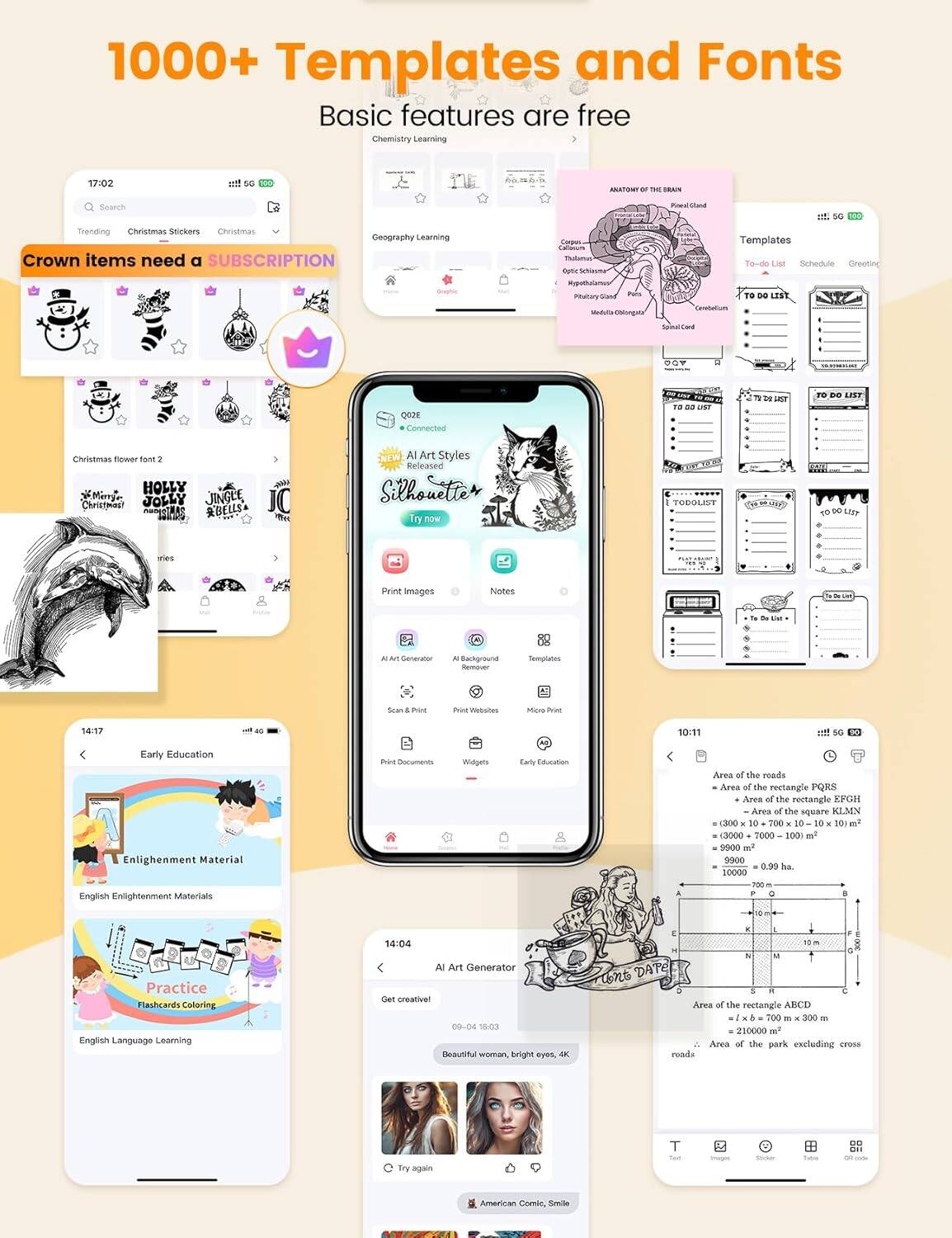 1000+ Templates and Fonts  
Basic features are free  

Chemistry Learning  
Geography Learning  
Christmas flower font 2  
HOLLY JOLLY JINGLE BELLS  
Crown items need a SUBSCRIPTION  

Templates  
To-do List  
Schedule  
Greeting  

AI Art Styles  
Silhouettes  
Try now  

Print Images  
Notes  
Templates  
Background  
Webpages  
Meme Print  
AI Art Generator  
Remove  
Scan & Print  
Print Documents  
Widgets  
Early Education  
English Enlightenment Materials  
Practice Flashcards Coloring  
English Language Learning  

Area of the roads  
Area of the rectangle PQRS  
Area of the rectangle EFGH  
Area of the square KLMN  
= (3000 x 1000) - (7000 x 10) - (10 x 10) - (10 x 10) m²  
= 9900 m²  
= 0.99 ha  

Area of the rectangle ABCD  
= l x b = 7000 x 300 m  
= 2100000 m²  

Area of the park excluding cross roads