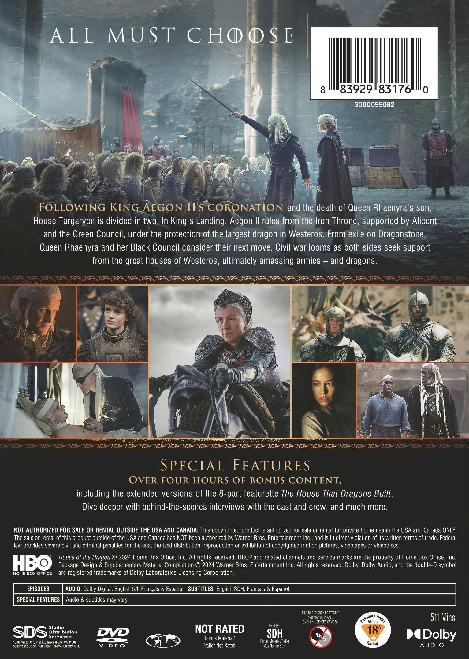 Back. House of the Dragon: The Complete Second Season [DVD] .