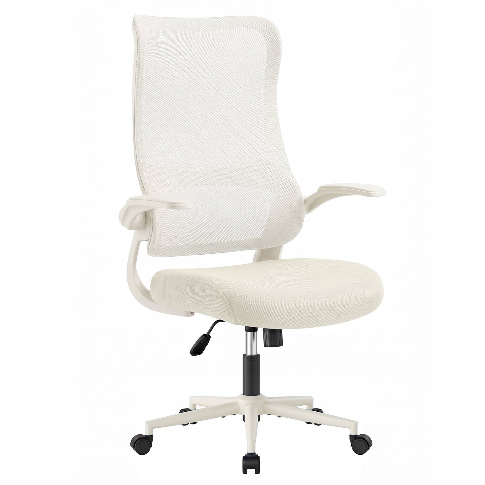 Alt View 4. Pinmoco - Ergonomic Office Chair with Breathable Mesh, Home Desk Chair with Flip-Up Armrests, Lumbar Support and Rocking Tilt - Apricot.
