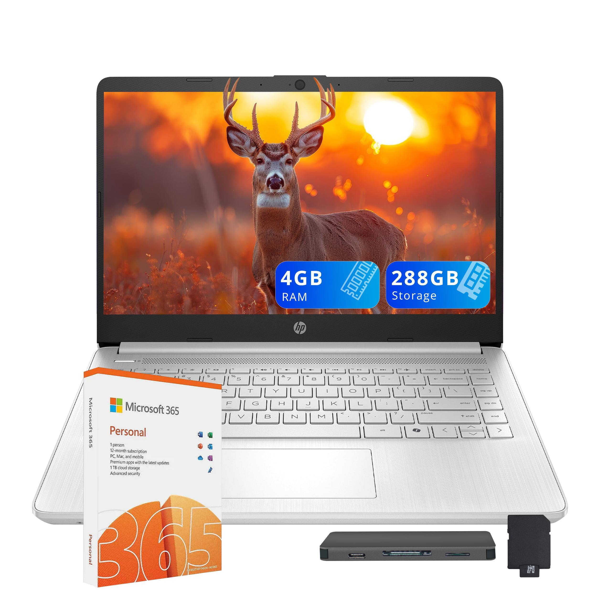 4GB RAM  
288GB Storage  

Microsoft 365 Personal  
1-year subscription  
1 person  
Premium apps with the latest updates  
1TB of cloud storage  
Access on all your devices