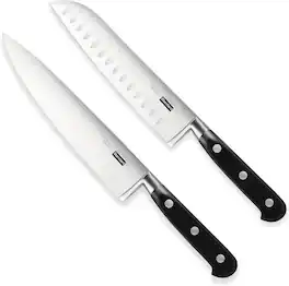 Cooks Standard - Classic 8 in. Chef's Knife and 7 in. Santoku Knife High Carbon Stainless Steel Full Tang with Plastic Handle, 2-Piece