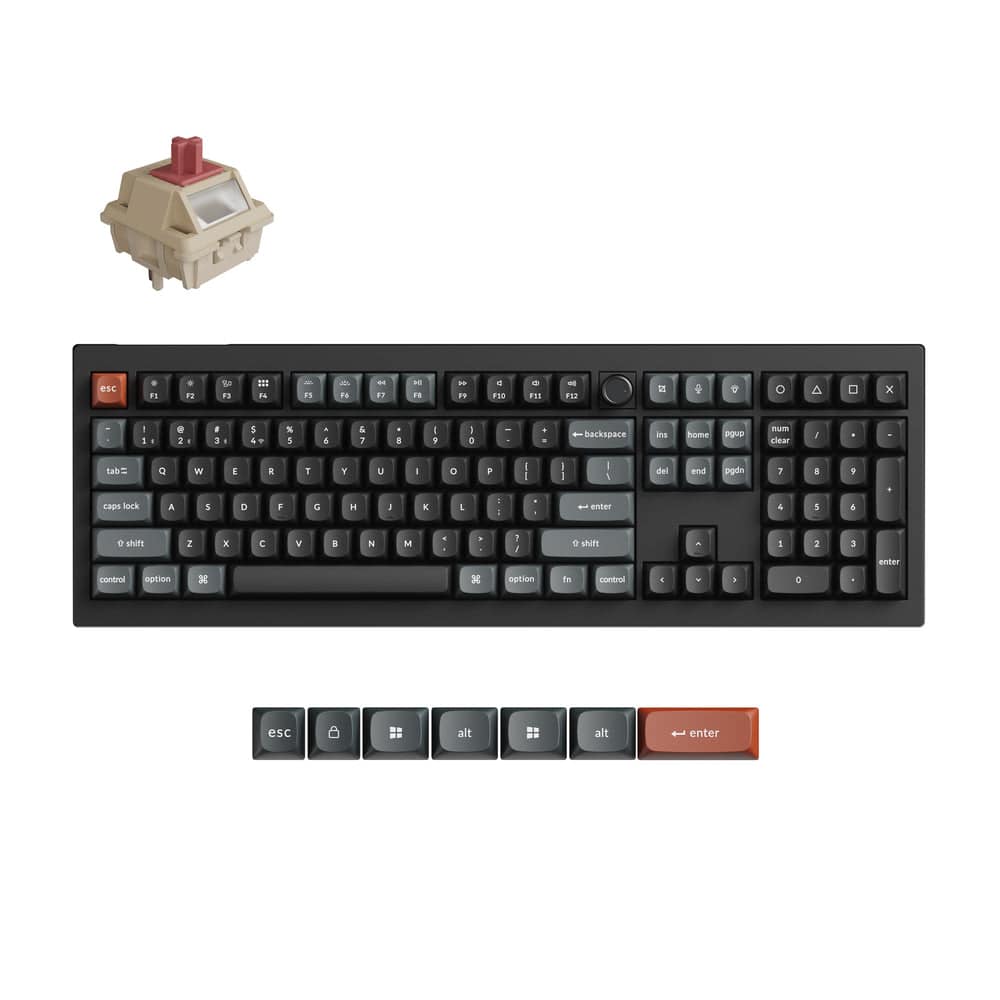 Keychron - V6 Ultra 8K Wireless Custom Mechanical Keyboard - Black