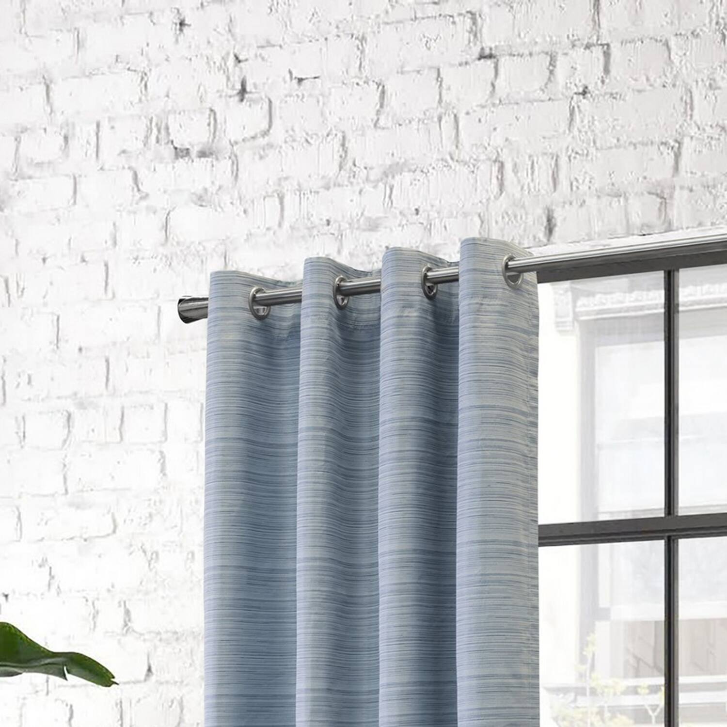 Angle. Commonwealth Home Fashions - Thermaplus Solstice Room Darkening Grommet Curtain - 52"x84" Navy - Navy.