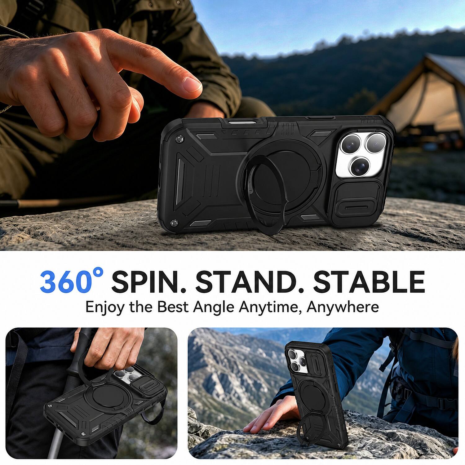 UUCOVER Magnetic Case for iPhone 18 Pro,Shockproof TPU+PC Slide Lens ...