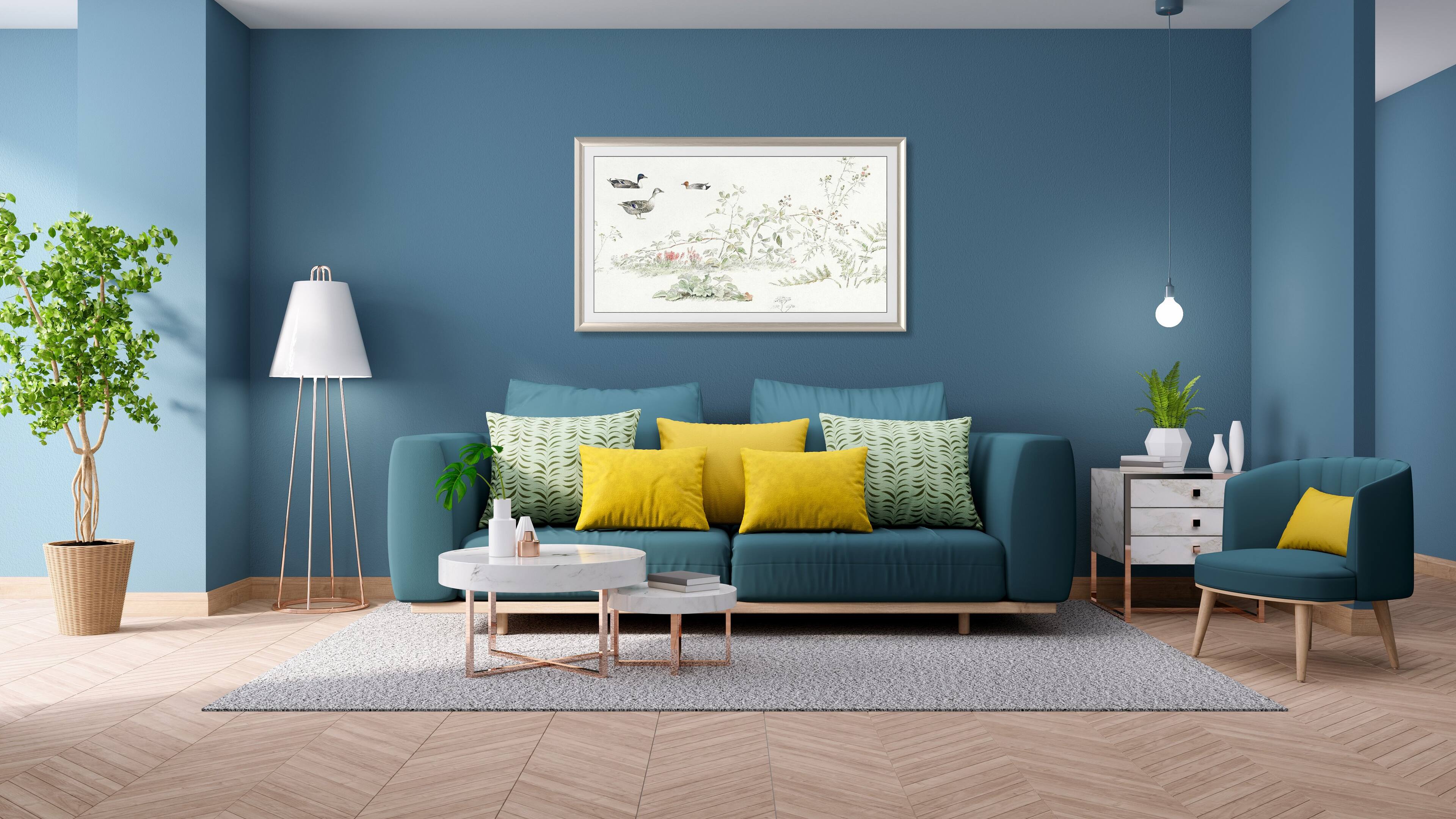 Angle. Deco TV Frames - Alloy Prismatic Bezel for Samsung The Frame TV - 75" - German Silver.