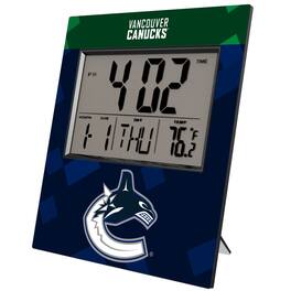 Keyscaper - Vancouver Canucks Color Block Digital Desk Clock - Multicolor