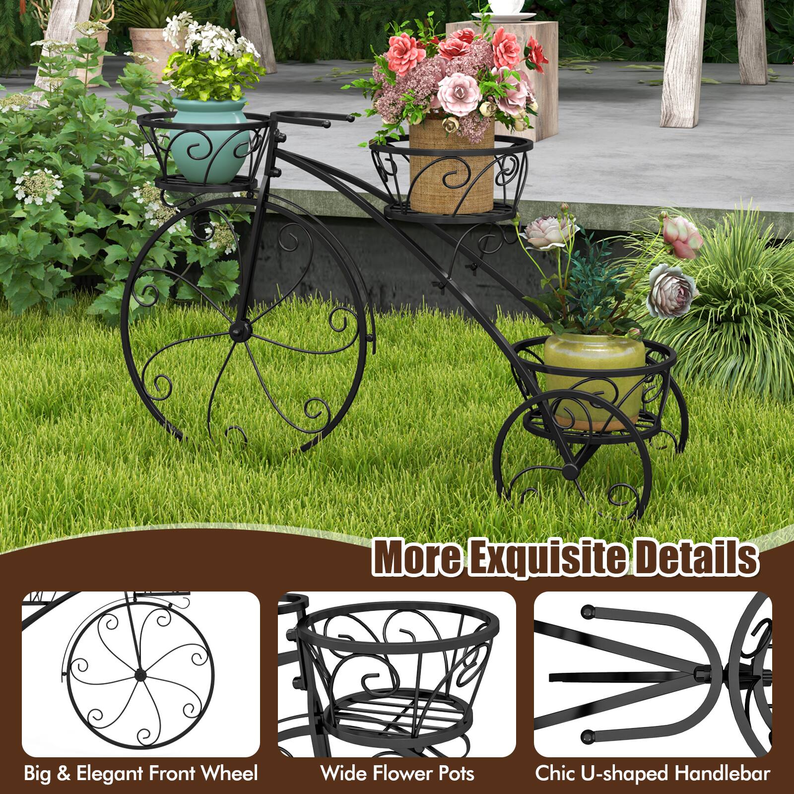 More Exquisite Details

Big & Elegant Front Wheel

Wide Flower Pots

Chic U-shaped Handlebar