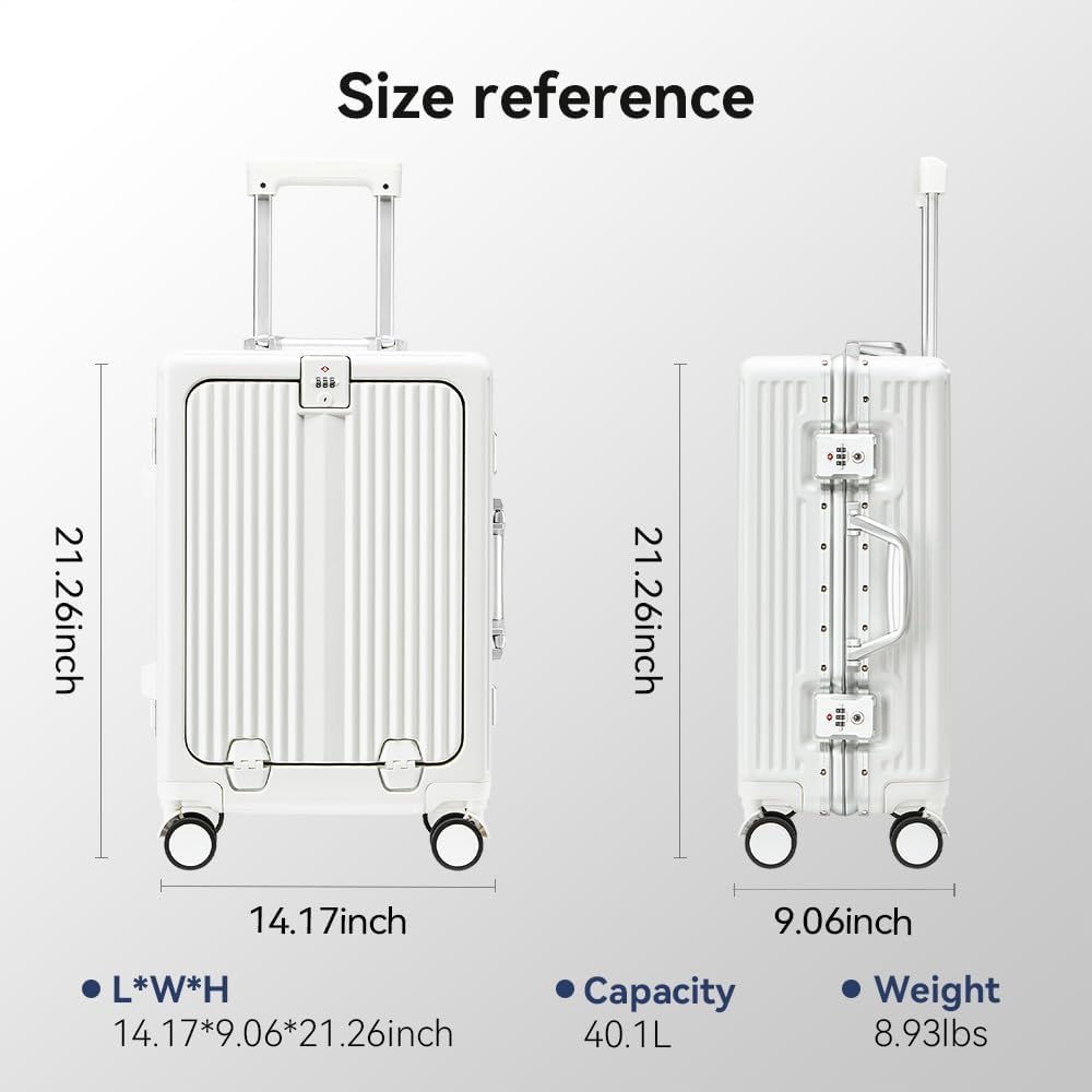 Size reference  
21.26inch  
14.17inch  
9.06inch  
L*W*H: 14.17*9.06*21.26inch  
Capacity: 40.1L  
Weight: 8.93lbs