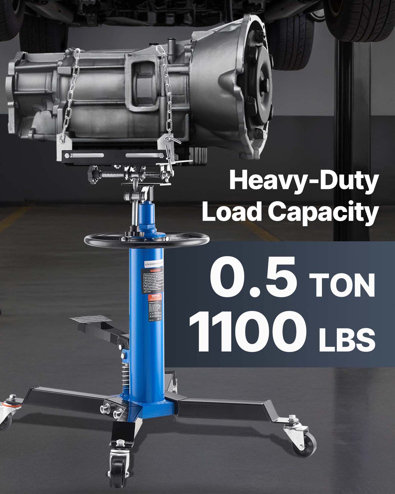 Heavy-Duty Load Capacity  
0.5 TON  
1100 LBS