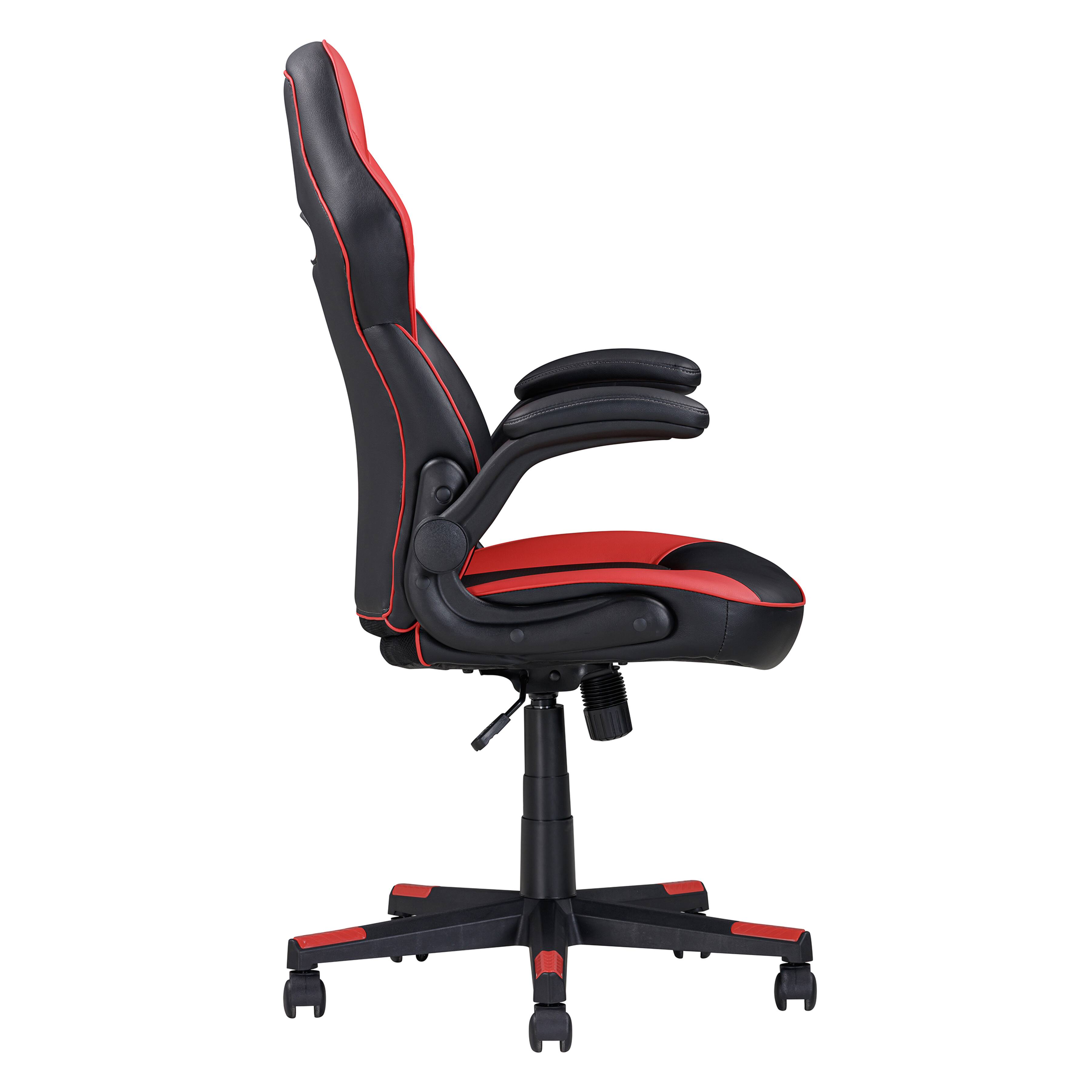 Back. APRILSOUL - Adjustable Faux Leather Ergonomic Gaming Chair Computer Desk/Office Chair Black/Red - Black+Red.
