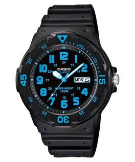 Casio - Men's Water-Resistant Analog Watch with Blue Dial - MRW-200H-2BV - Black