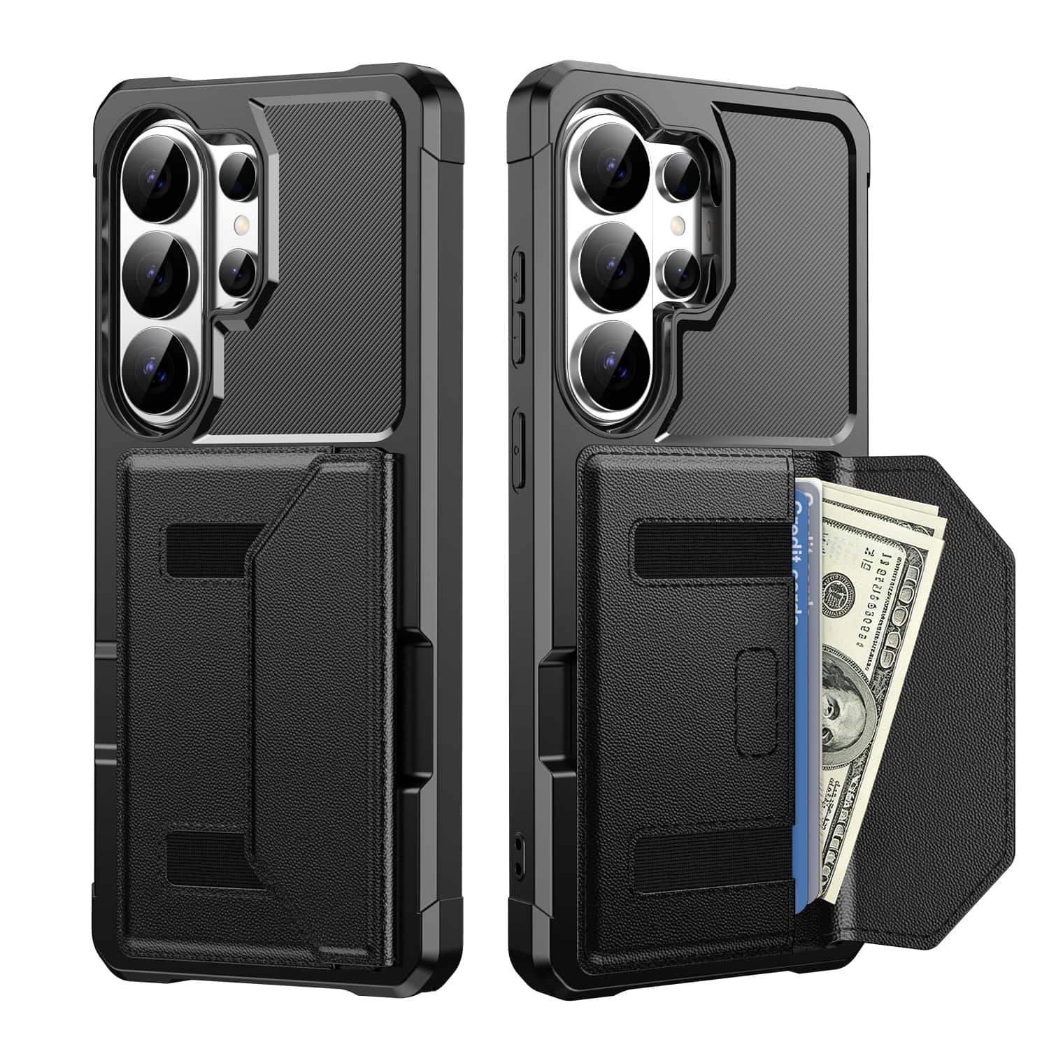 UUCOVER - Rugged Flip Wallet Case for Samsung Galaxy S26 Ultra with Card Holder Slot, Magnetic Closure Shockproof Protective Cover - Black