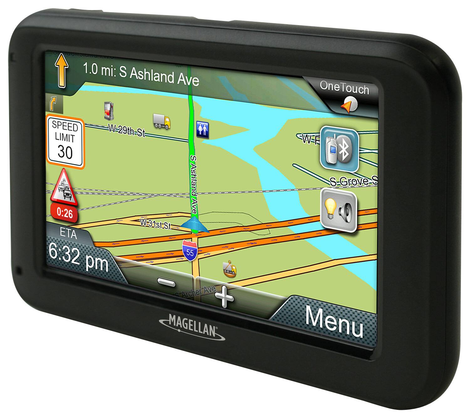 Front. Magellan - RoadMate Commercial 5370T-LMB 5" GPS with Built-in Bluetooth and Lifetime Map and Traffic Updates - Black.
