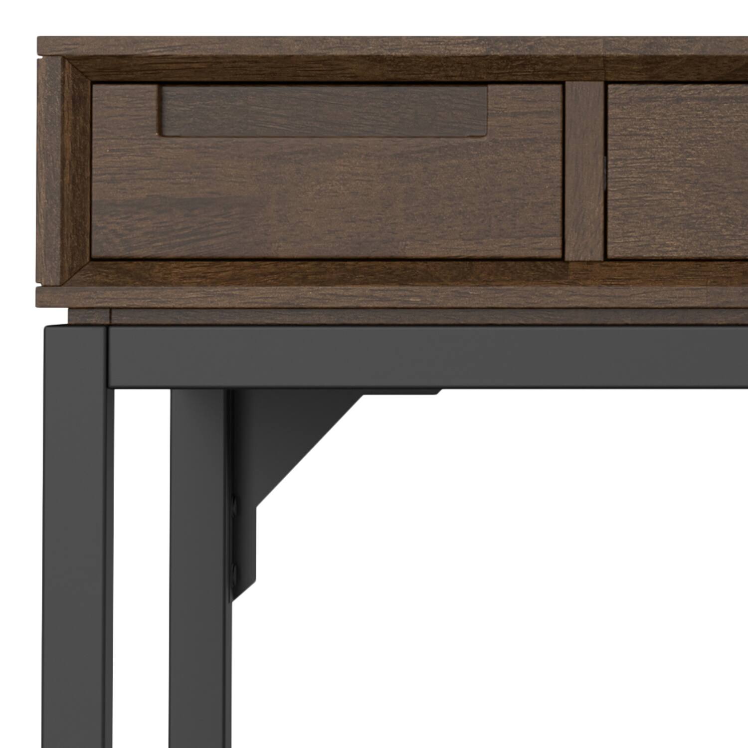 Alt View 7. Simpli Home - Banting SOLID HARDWOOD Modern Industrial 48 inch Wide Small Desk in Walnut Brown - Walnut Brown.