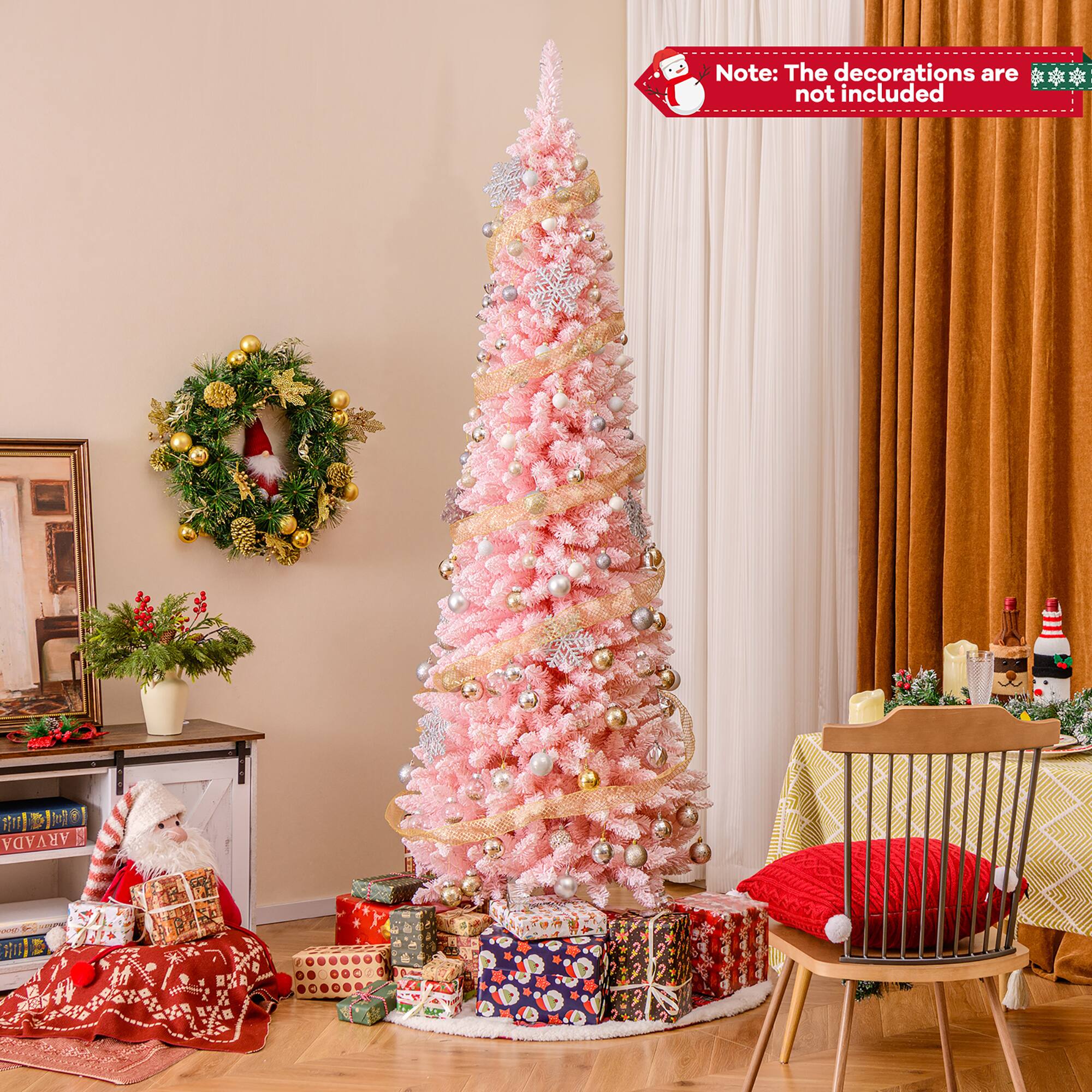 Note: The decorations are not included