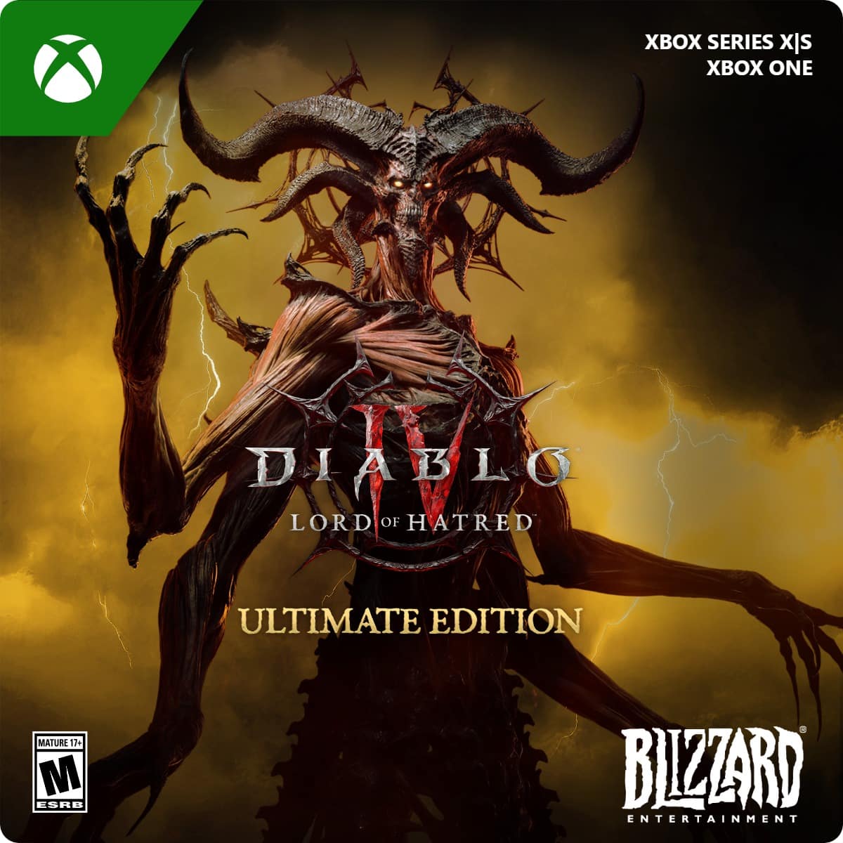 XBOX SERIES X|S  
XBOX ONE  

DIABLO  
LORD OF HATRED  
ULTIMATE EDITION  

MATURE 17+  
ESRB  

BLIZZARD ENTERTAINMENT