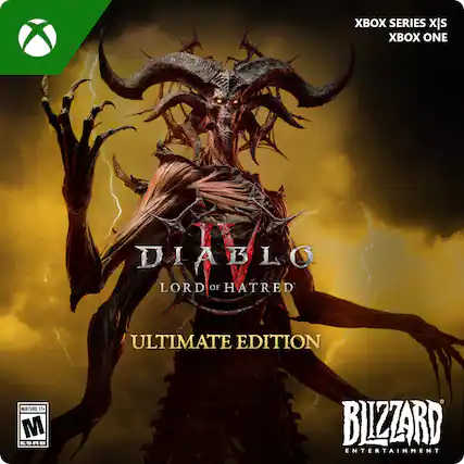 XBOX SERIES X|S
XBOX ONE
DIABLO
LORD OF HATRED
ULTIMATE EDITION
MATURE 17+
ESRB
BLIZZARD ENTERTAINMENT - M (Mature 17+)