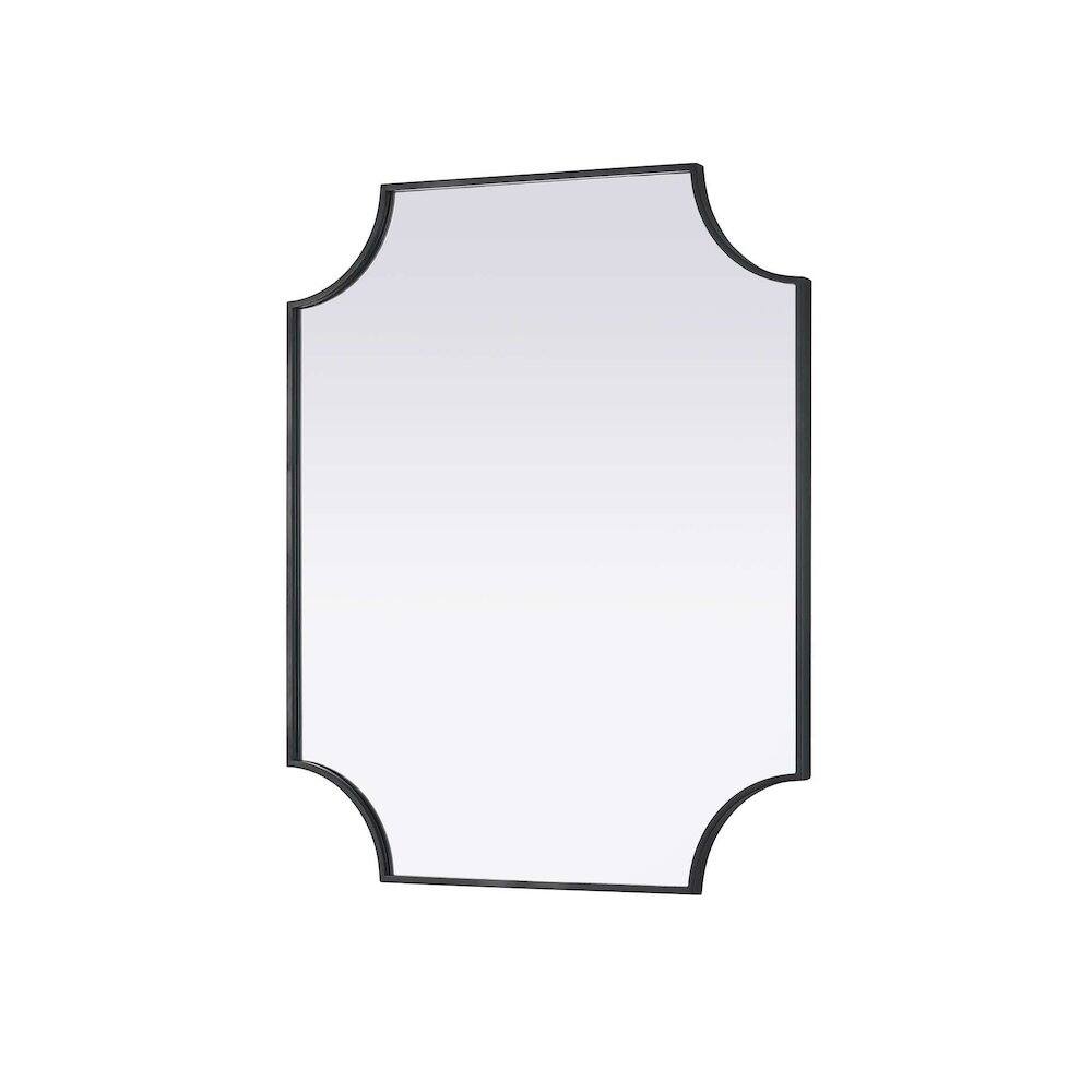 Alt View 3. Elegant Kitchen and Bath - Notched Metal Mirror 30x36 inch in Black - Black.