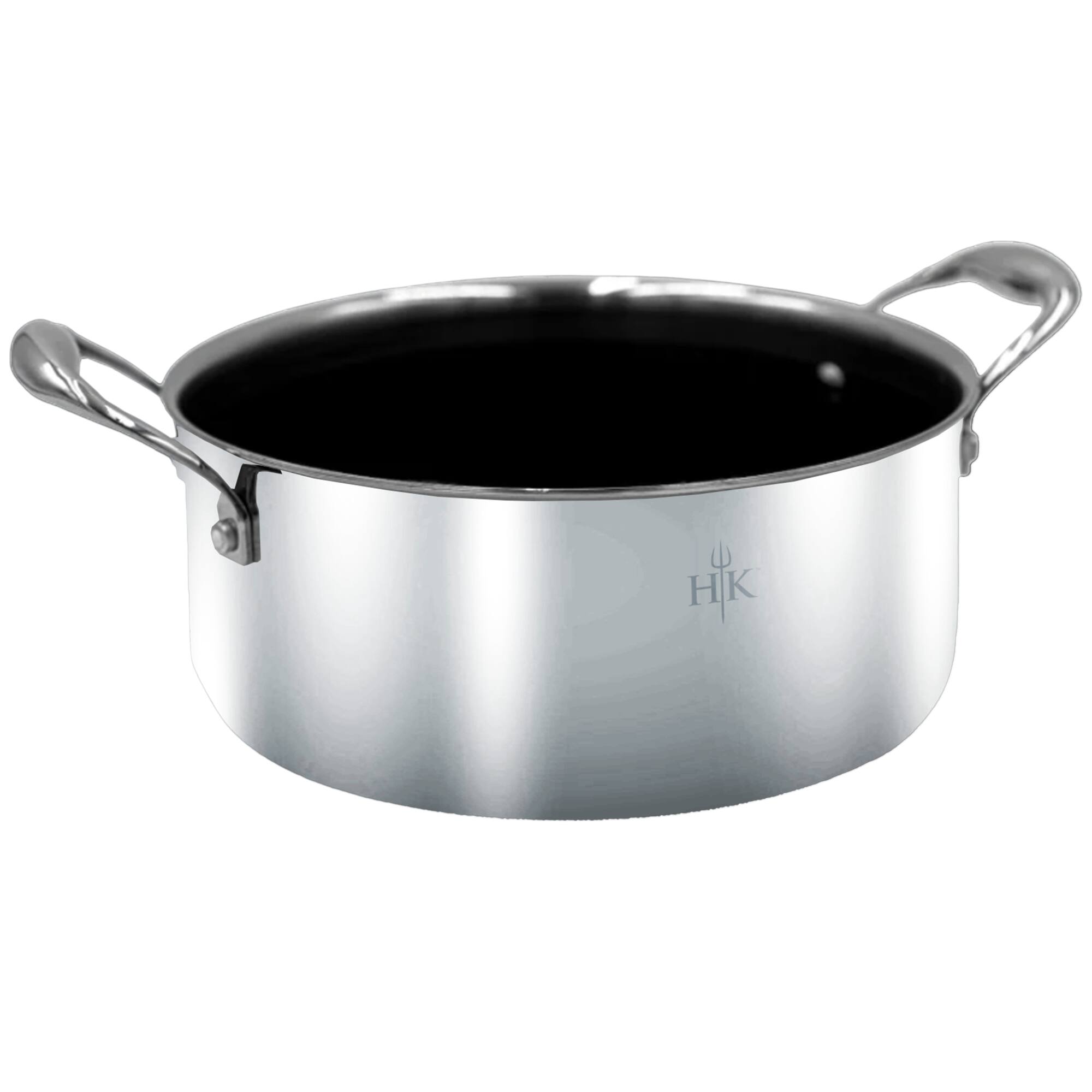 Back. Hell's Kitchen - Hell's Kitchen Hybrid 5-Quart Pot and Lid - Stainless Steel.