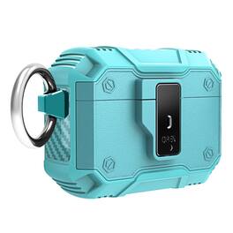 UUCOVER - For Apple Airpods Pro 2nd Gen (2022) Protective Case with Button Lock and Metal Keychain, Shockproof Full-Body Cover - Mint