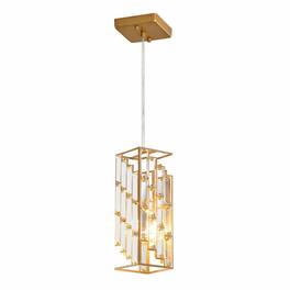 RYHNUYNE - Set of 3 Golden Crystal Pendant Lights with Adjustable Hanging Cords, Prism Glass Shades for Dining Room, Kitchen Island