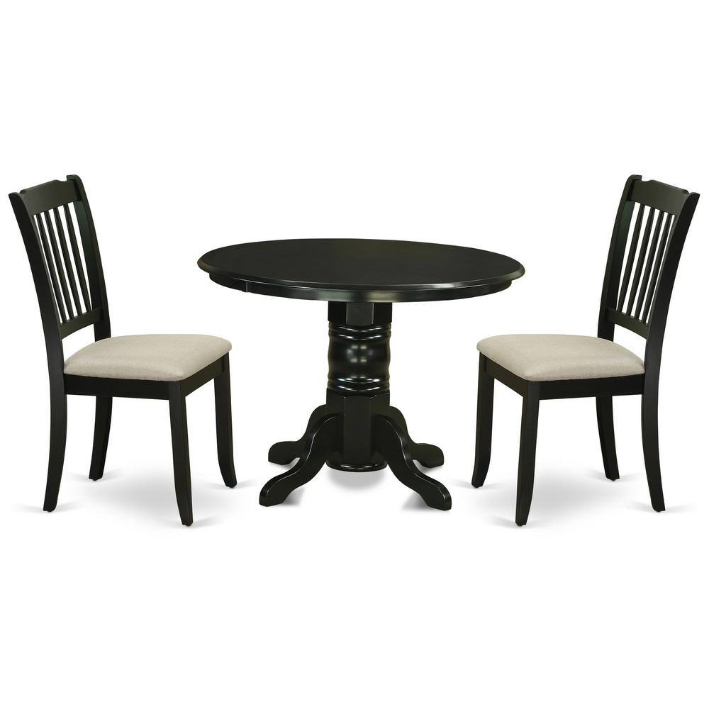 Back. East West Furniture - Dining Room Set Black - Brown.
