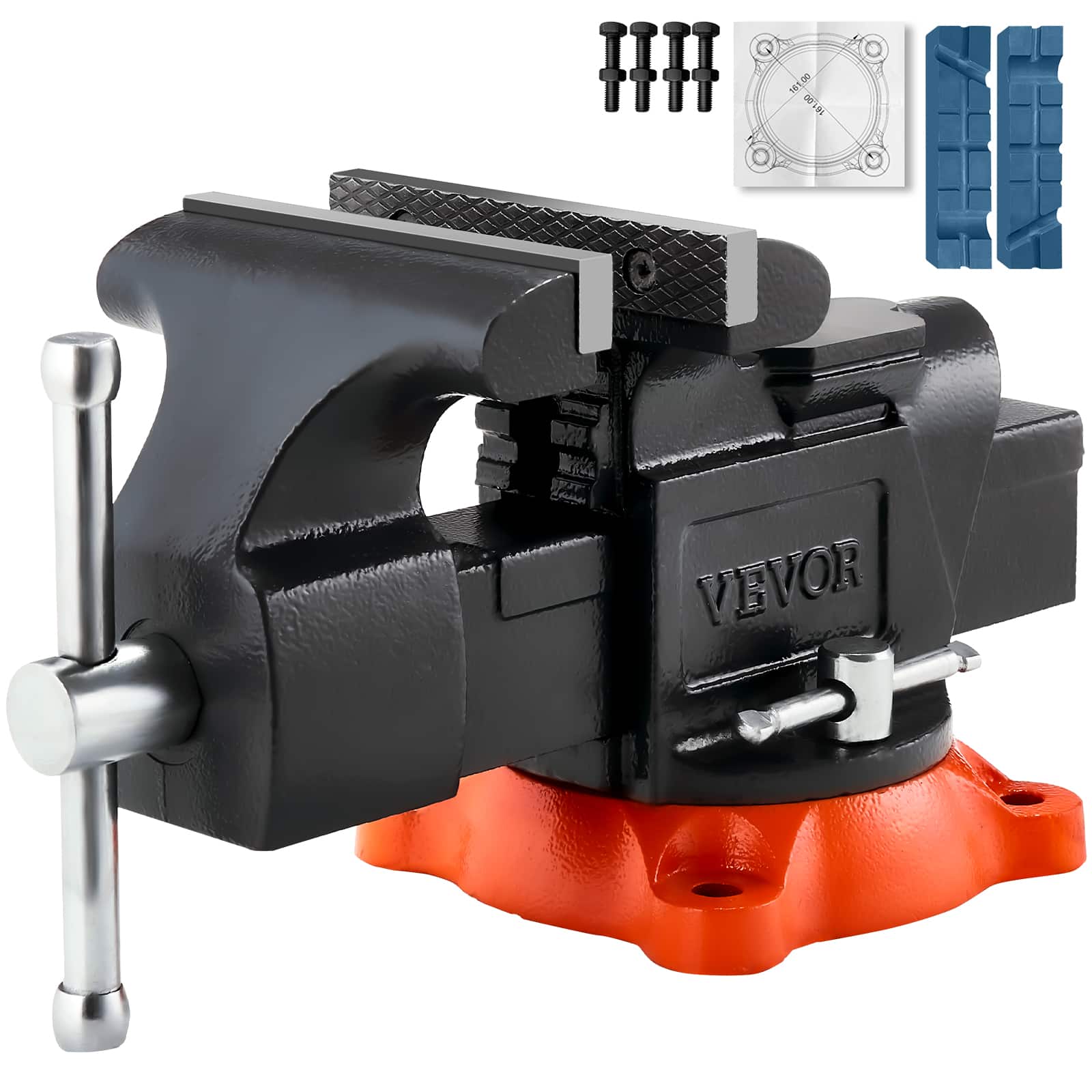 "VEVOR - Bench Vise, 5"" Jaw Width, 5"" Max Jaw Opening Multipurpose Vise with 360° Swivel Locking Base, 2.8"" Throat Depth - Black" price history on PriceWatchPro