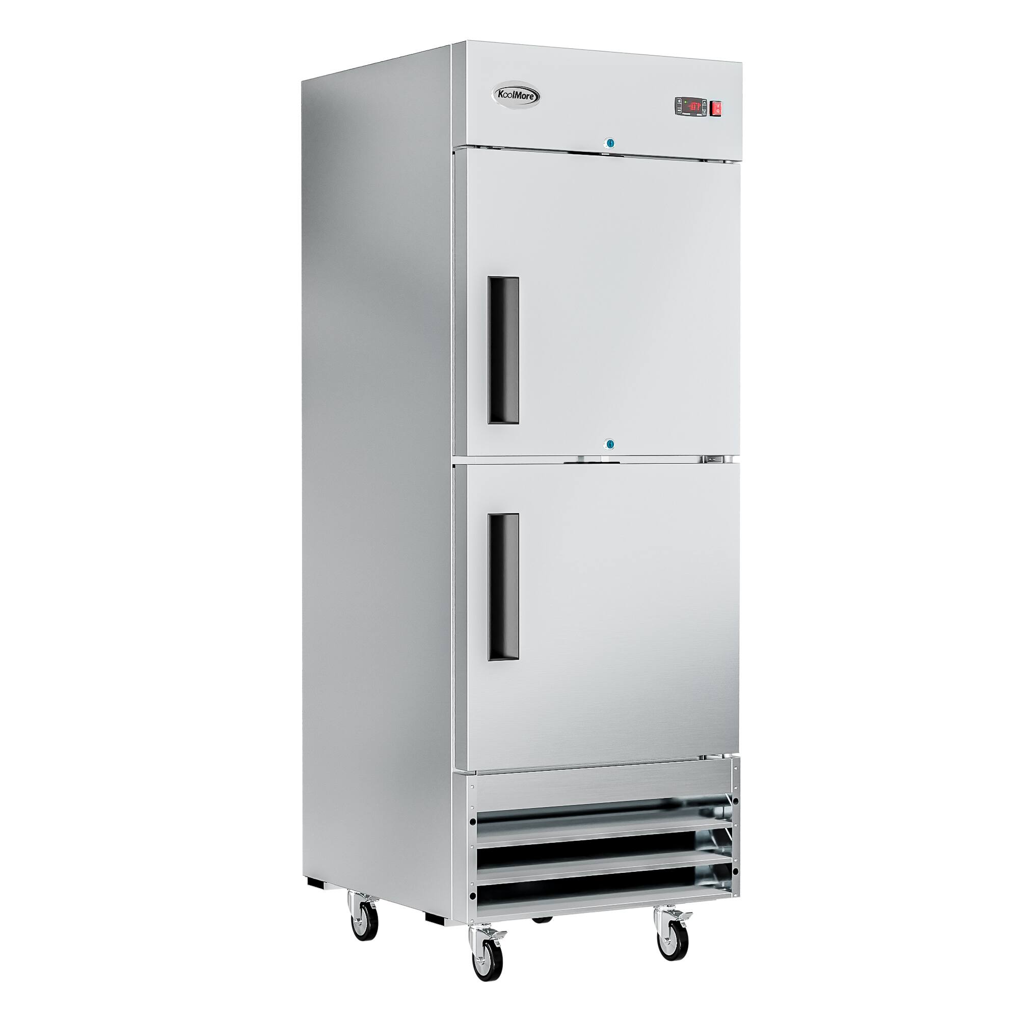 Angle. Koolmore - 29 in. Commercial Stainless Steel Solid Half Door Reach-In Freezer 23 cu. ft. RIF-1D-SSHD - Stainless steel.
