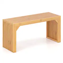 Costway - 1 PCS Bamboo Dining Bench 36" Long Entryway Bench Indoor Outdoor Solid Wood Bench - Natural