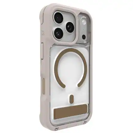 Front. ZAGG - Rainier Snap with Kickstand for Apple iPhone 17 Pro - Sandstone.