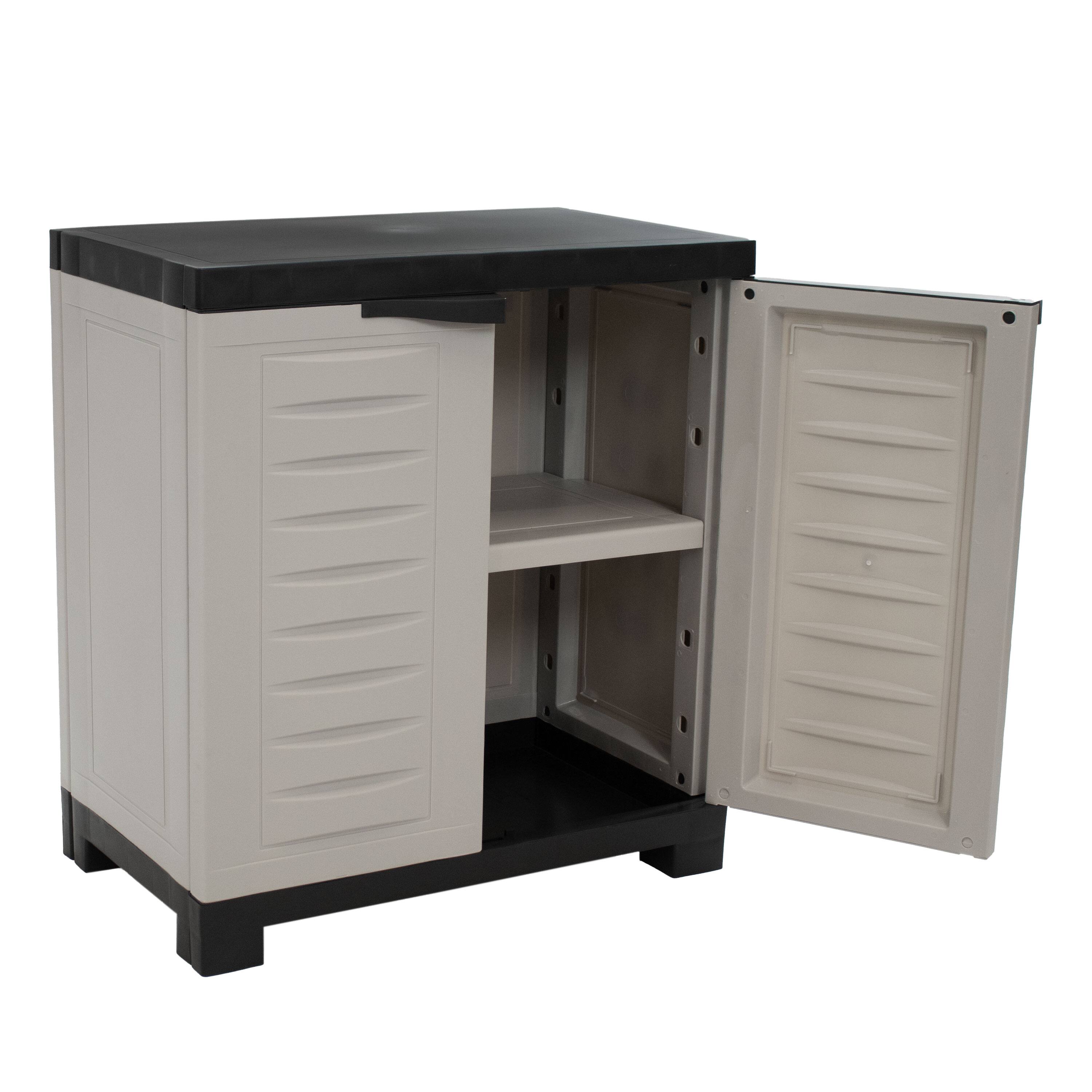 Alt View 10. Sunnydaze - Heavy-Duty Plastic Storage Cabinet with Adjustable Shelf - Gray.