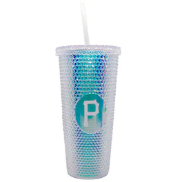 Logo Brands - Pittsburgh Pirates 24oz. Iridescent Studded Travel Tumbler with Straw - Multicolor