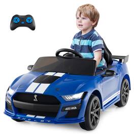 Gymax - 12V Kids Ride on Car Licensed Ford Mustang Shelby GT500 w/ Remote Control - Blue