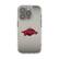 Front. Keyscaper - Arkansas Razorbacks Linen Logo iPhone Clear Case - 16e - Multicolor.