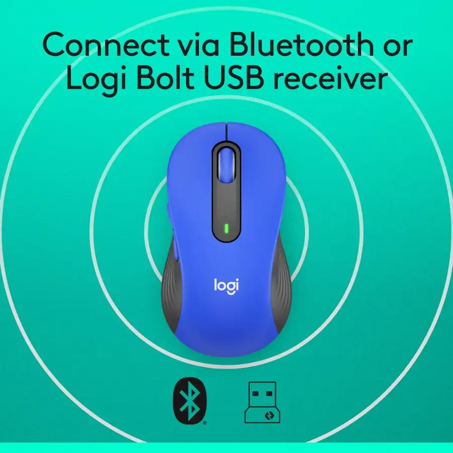 Connect via Bluetooth or Logi Bolt USB receiver.
