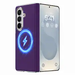 Dteck - For Samsung Galaxy Z Fold8 Ultra (2026) Shockproof Skin-Friendly Leather Back Magnetic Case With Hinge Protection Cover - Purple