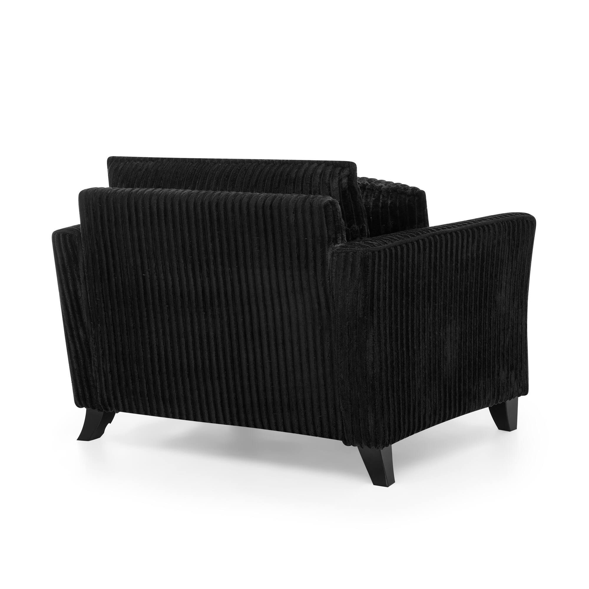 Alt View 4. Trinkets Crazed - Wide Accent Armchair with Pillows,Corduroy Oversized Single Sofa, Chair and a Half with Wide Armrest for Living Room - Black.