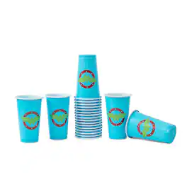 DC Universe - DC Comics Wonder Woman Logo 18-Ounce Disposable Plastic Mini Cups | Set of 20 - Blue
