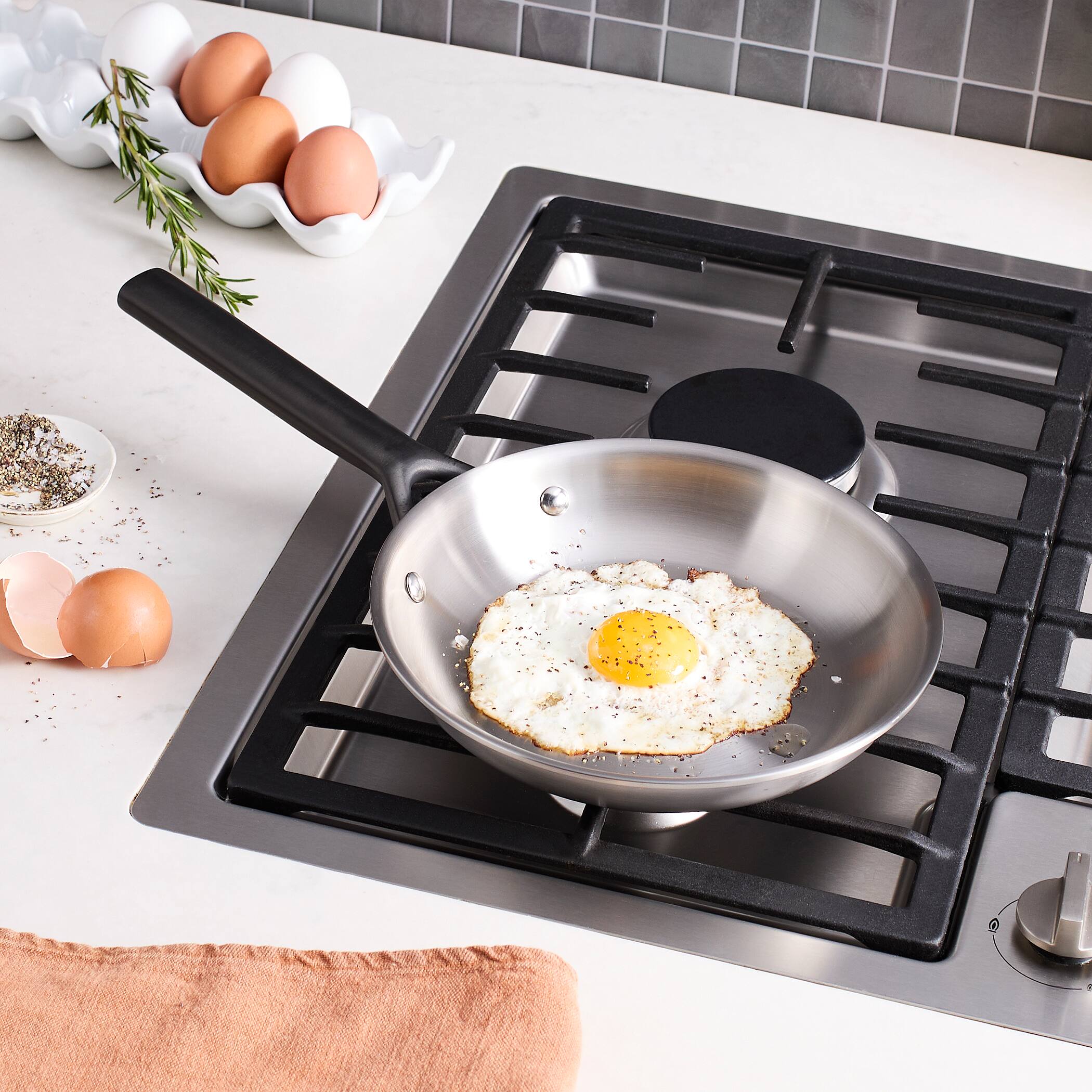Alt View 1. ZWILLING - ZWILLING Milano Stainless Steel 8-inch Stainless Steel Fry Pan - Stainless Steel.