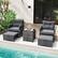 Alt View 1. Costway - 5 Piece Patio Rattan Furniture with 2 Ottomans & Tempered Glass Coffee Table - Grey + Mix Grey.