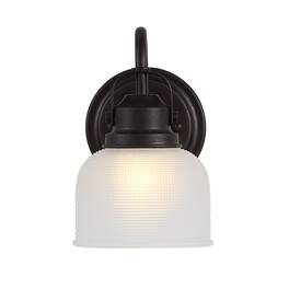 Jonathan Y - Virginia 5.75" 1-Light Metal/Glass LED Vanity Light, Oil Rubbed Bronze - Oil-Rubbed Bronze