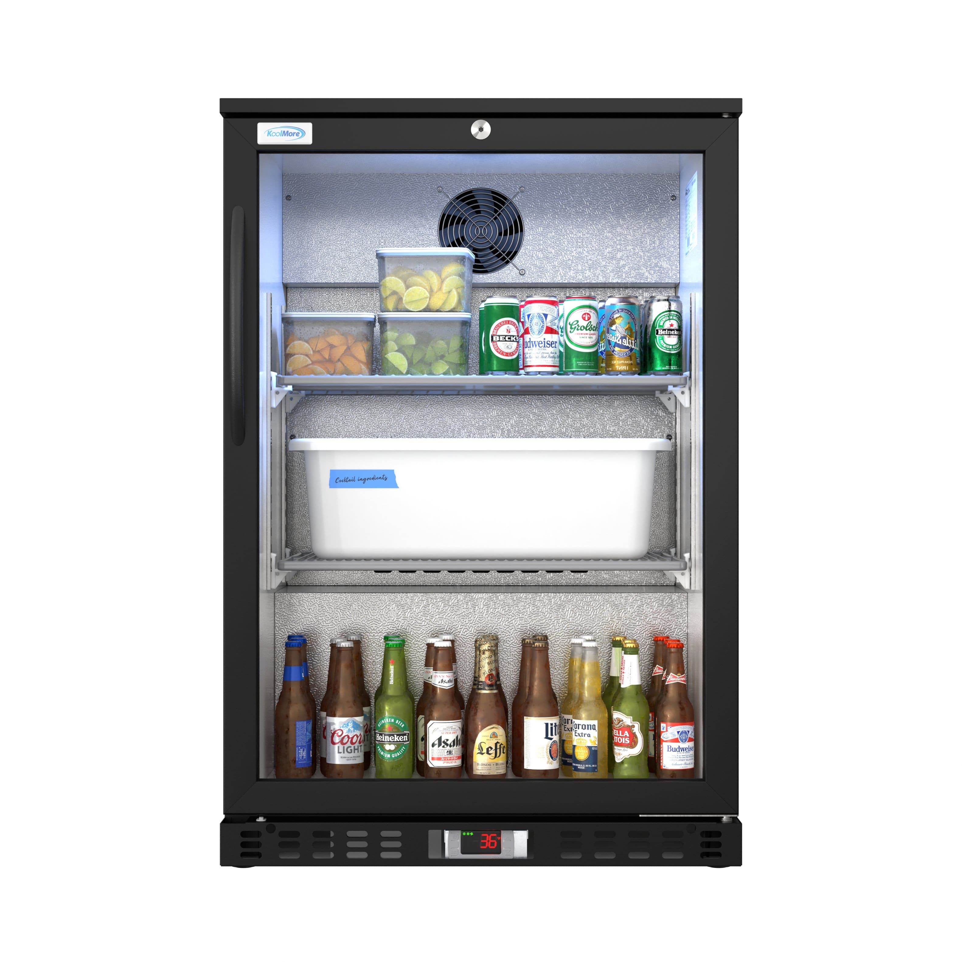 Koolmore - 24 in. One-Door Back Bar Refrigerator - 4.1 Cu Ft. BC-1DSW-BK - Black