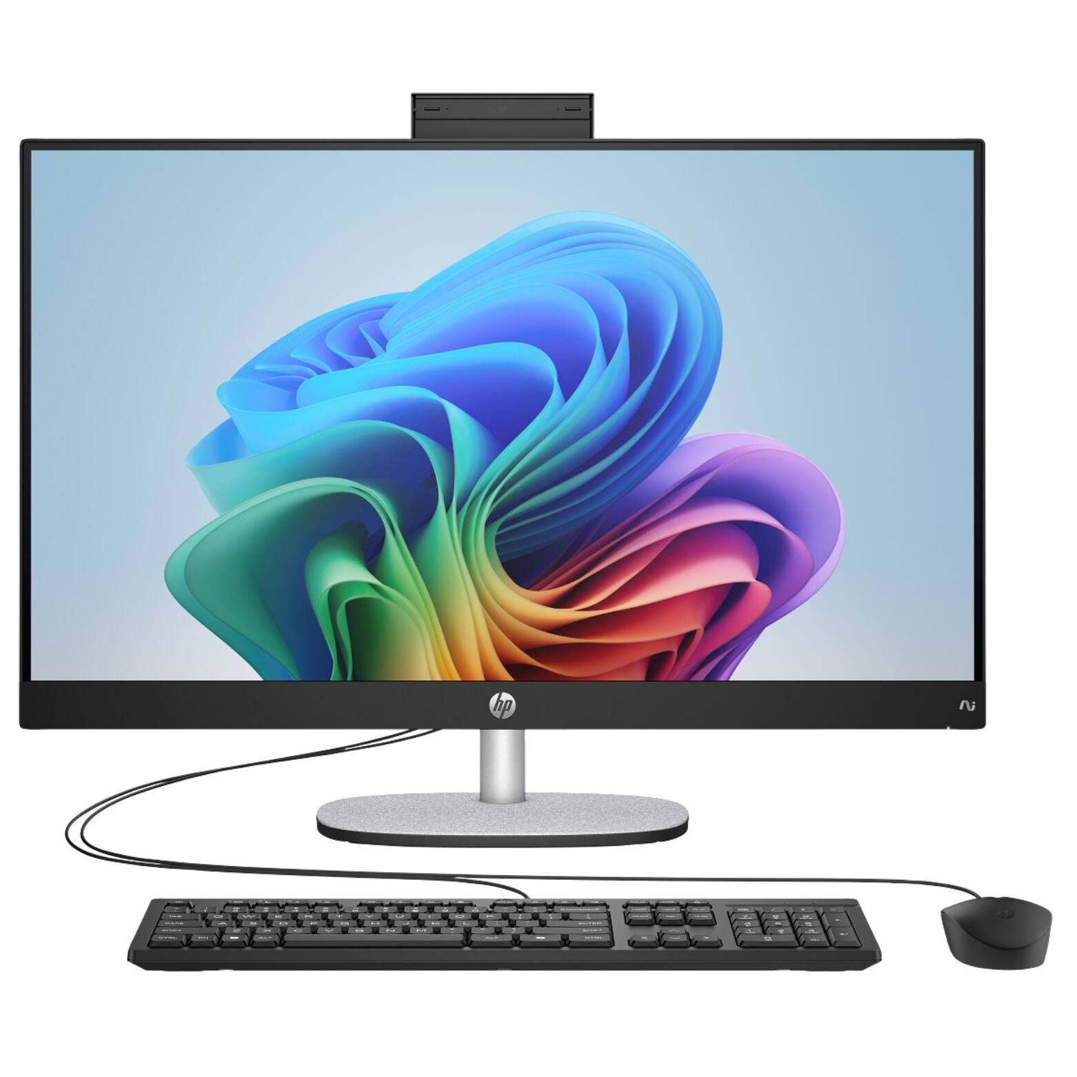 Front. HP - 27-CR2000T 27" FHD IPS Intel Ultra 7 255U 2.0 GHz 16GB DDR5 1TB SSD Intel Graphics Windows 11 Home All-in-One Desktop - Black.