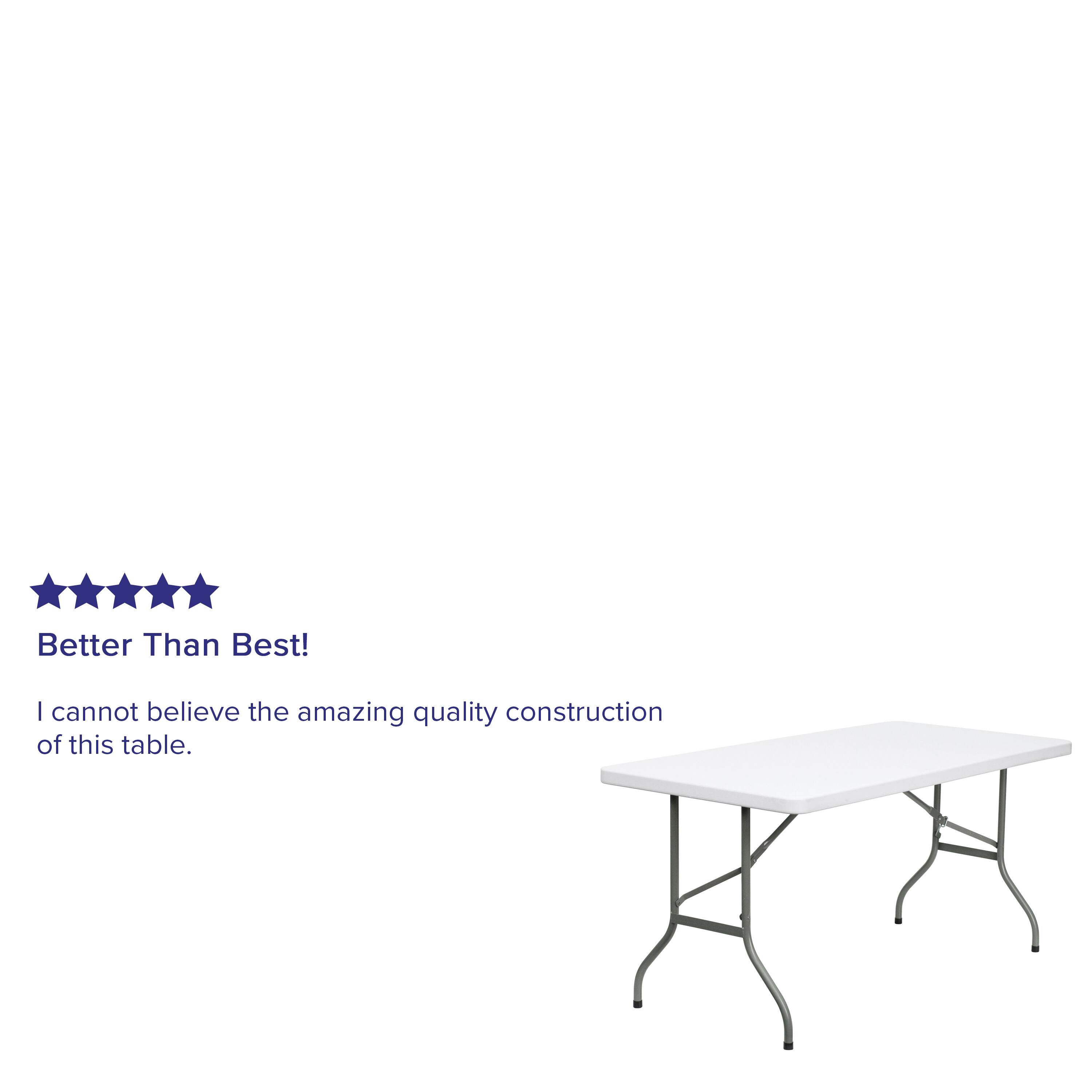 Alt View 13. Alamont Home - 5-Foot Plastic Folding Table - Granite White.