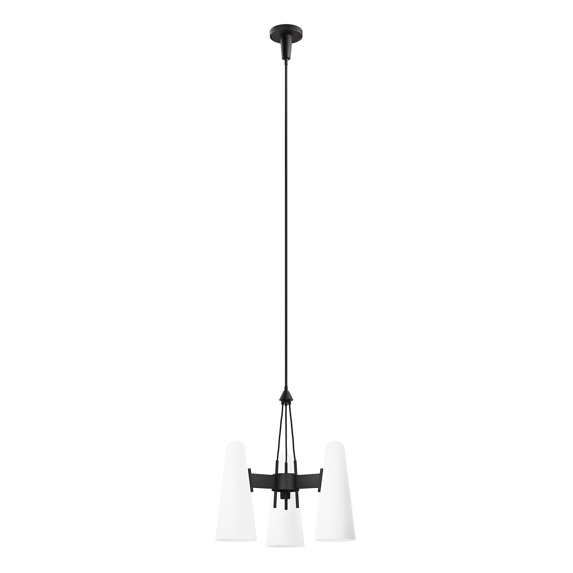 Angle. Modway - Beacon 3-Light Pendant Light by Modway - Opal Black.
