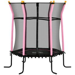 Soozier - Trampoline, Indoor/Outdoor, Net, Safety Enclosure, Birthday Gift - Pink