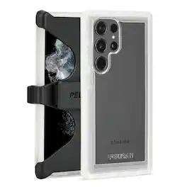 Case-Mate - Pelican Voyager Case and Holster Samsung Galaxy S23 Ultra - Clear/Black