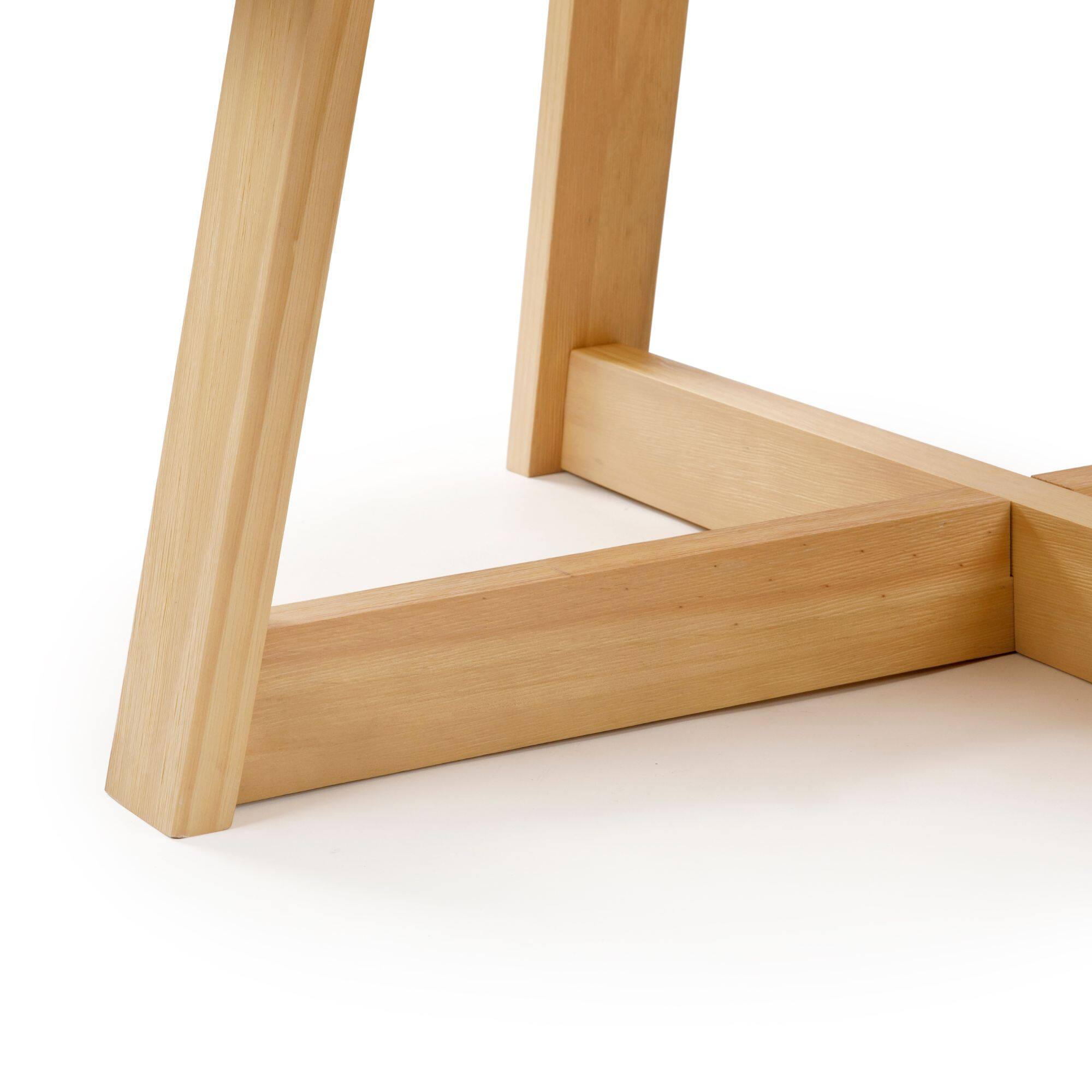 Alt View 5. Plank+Beam - Classic Round Coffee Table (30in x 30in / 760mm x 760mm), Blonde Wirebrush - Blonde Wirebrush.