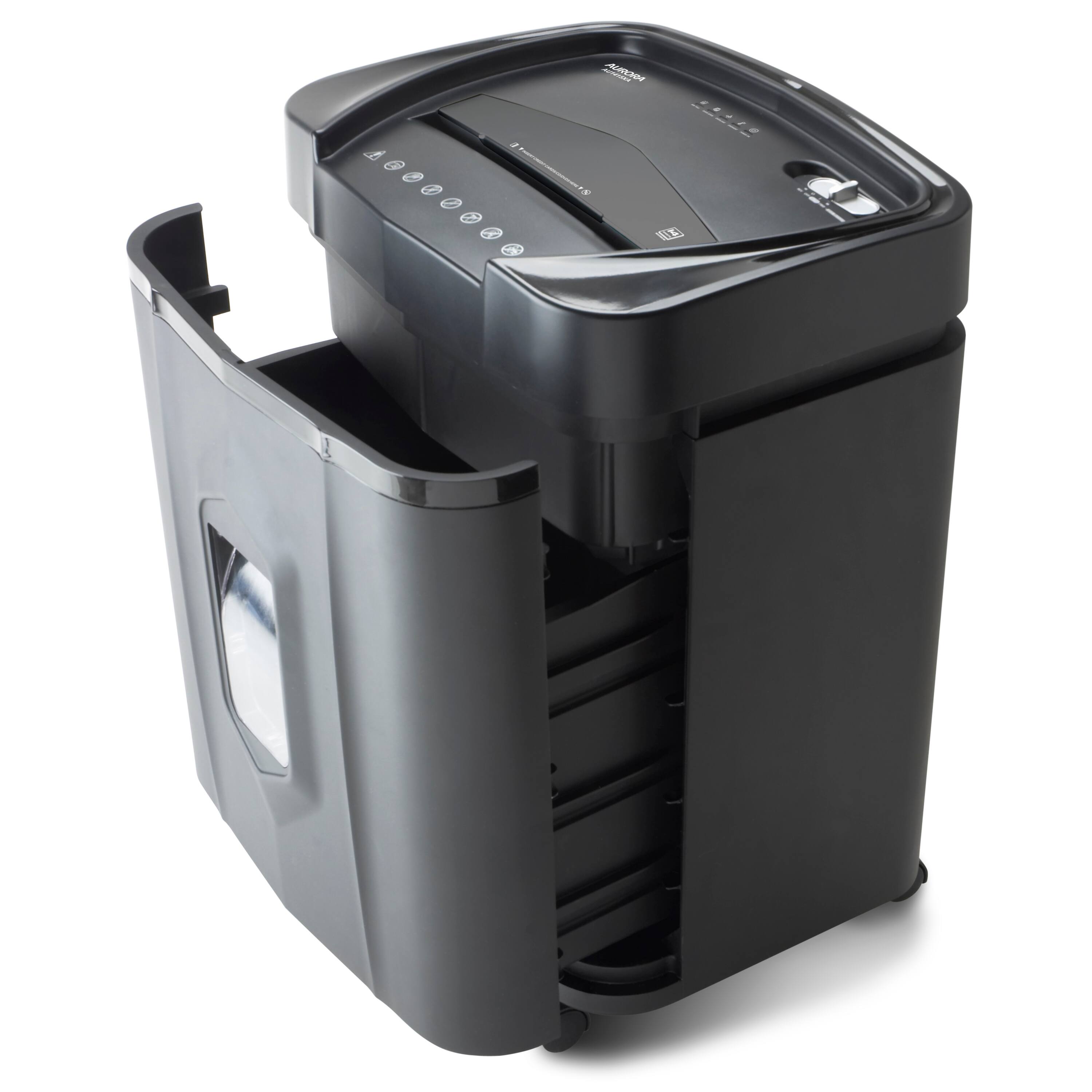 Alt View 1. Aurora - Aurora AU1415XA 14-Sheet Crosscut Paper and CD Shredder/ 5-Gallon pullout Basket/ 10 Minutes Continuous Run Time - Black.